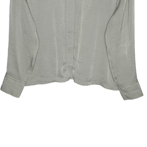 Helmut Lang S Gray Split Back Button Front Long Sleeve Shirt Silky Minimalist - Picture 5 of 8